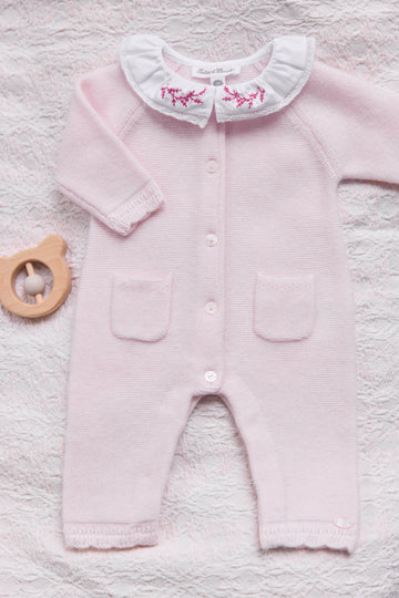 Tartine et Chocolat Rugdalózó - Rose pâle col broderie