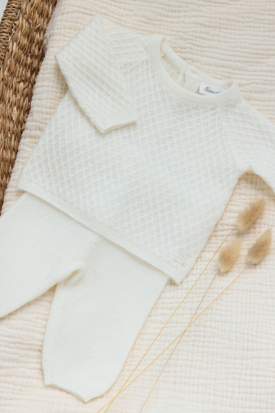 Tartine et Chocolat Hosszú ujjú együttes - Nacre