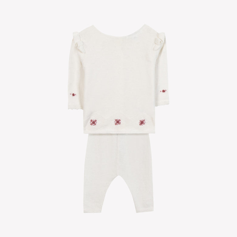 Tartine et Chocolat Hosszú ujjú együttes - Nacre/Ecru broderies