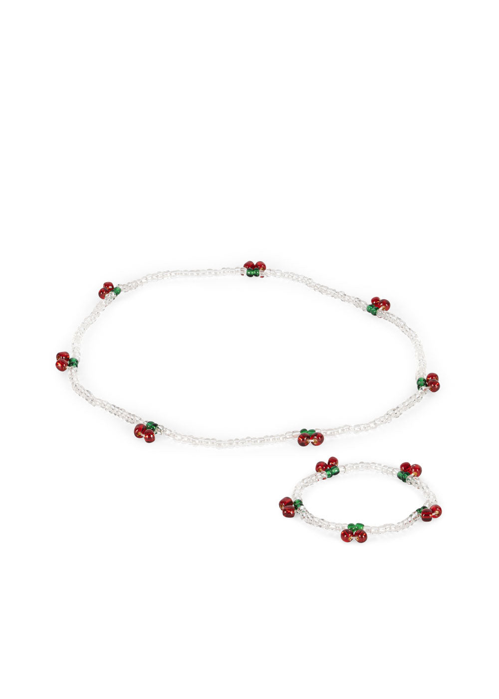 Konges Sløjd® Gyöngyöző nyaklánc és karkötő szett - Red/Glitter