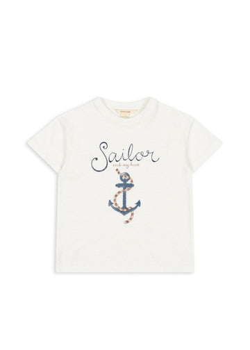 Konges Sløjd® Era Tee Rövidujjú póló - Off White/Sailor