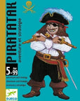 Piratatak kártyajáték dobozán kalóz illusztráció, 5 éves kortól, Djeco társasjáték