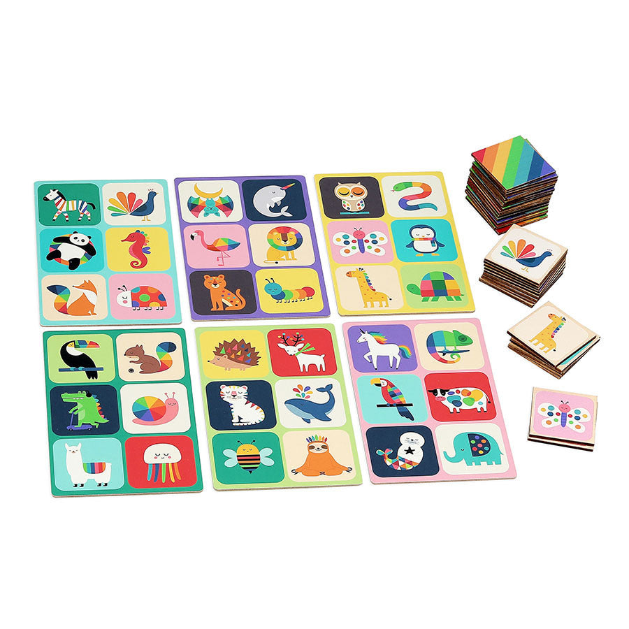 Vilac® Wooden Lottery/Bingo Game - Rainbow Animals