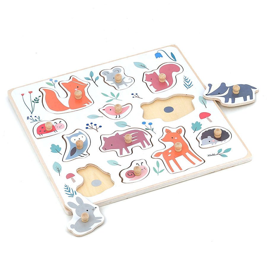 Vilac Fa formaillesztő puzzle – Erdei állatok (Sarah Betz)