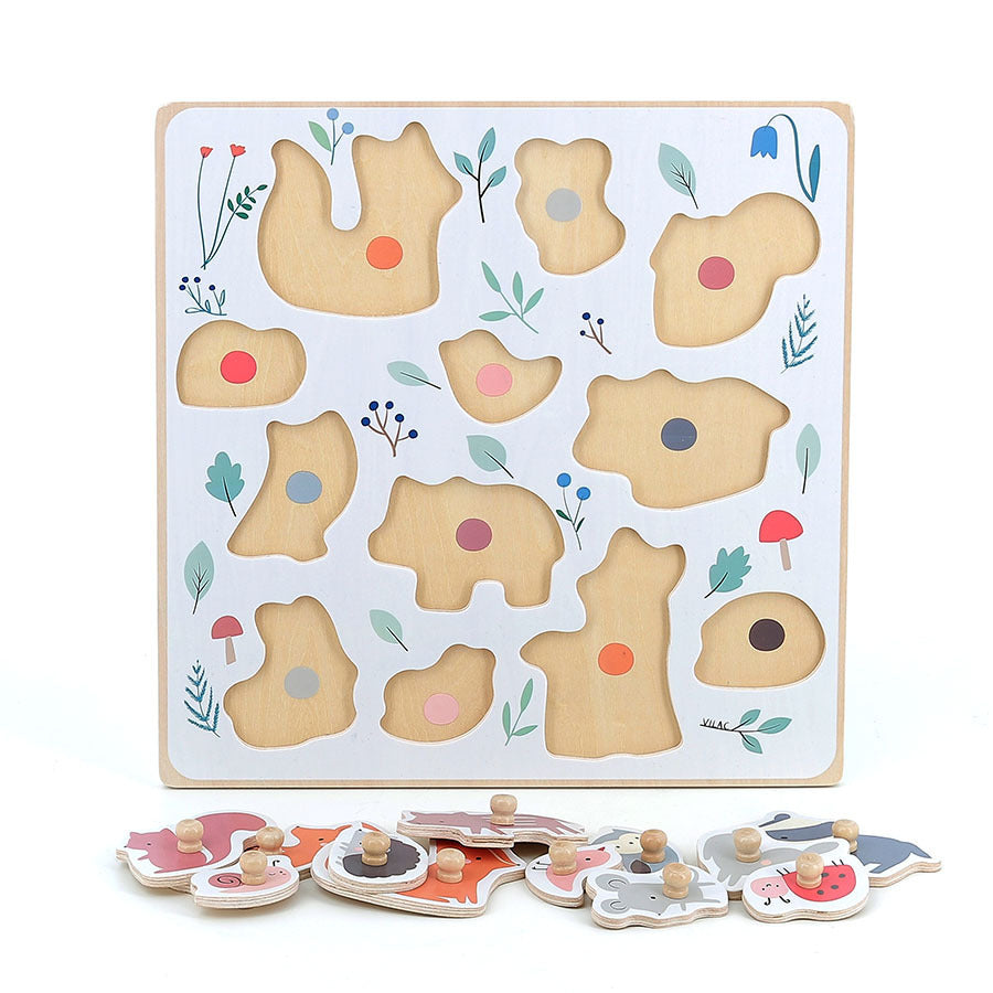 Vilac Fa formaillesztő puzzle – Erdei állatok (Sarah Betz)