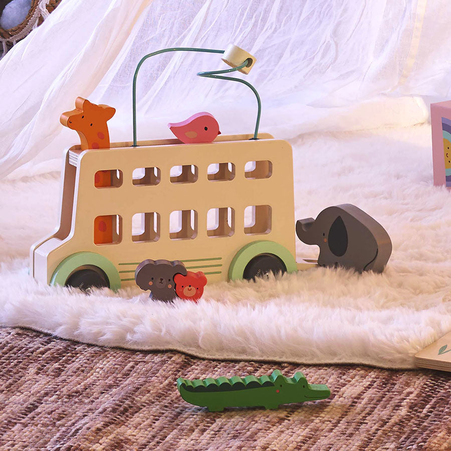 Vilac Fa készségfejlesztő játék – Bus’Animo állatos busz (Sarah Betz)