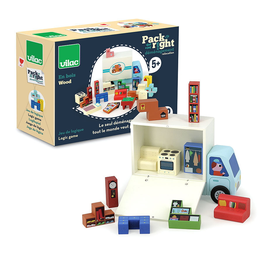 Vilac® Wooden logic game, Pack it right - Moving