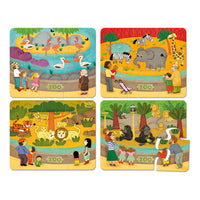 Vilac® Wooden puzzle set of 4 - Zoo animals