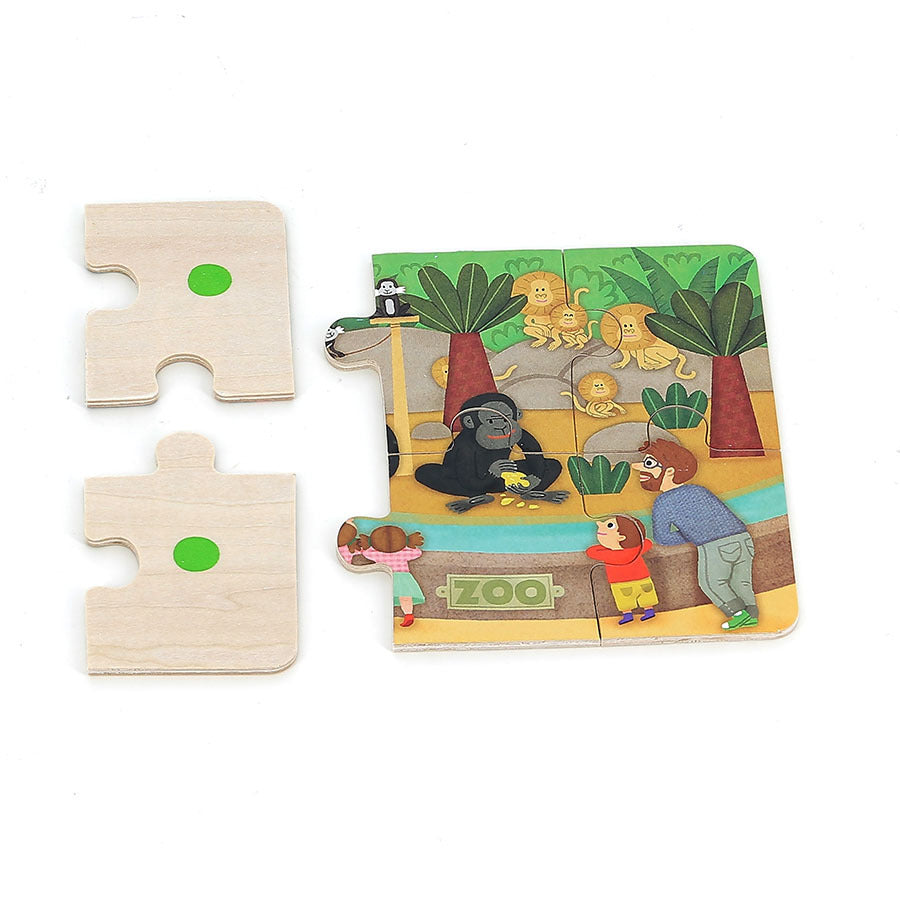Vilac® Wooden puzzle set of 4 - Zoo animals