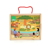 Vilac® Wooden puzzle set of 4 - Zoo animals