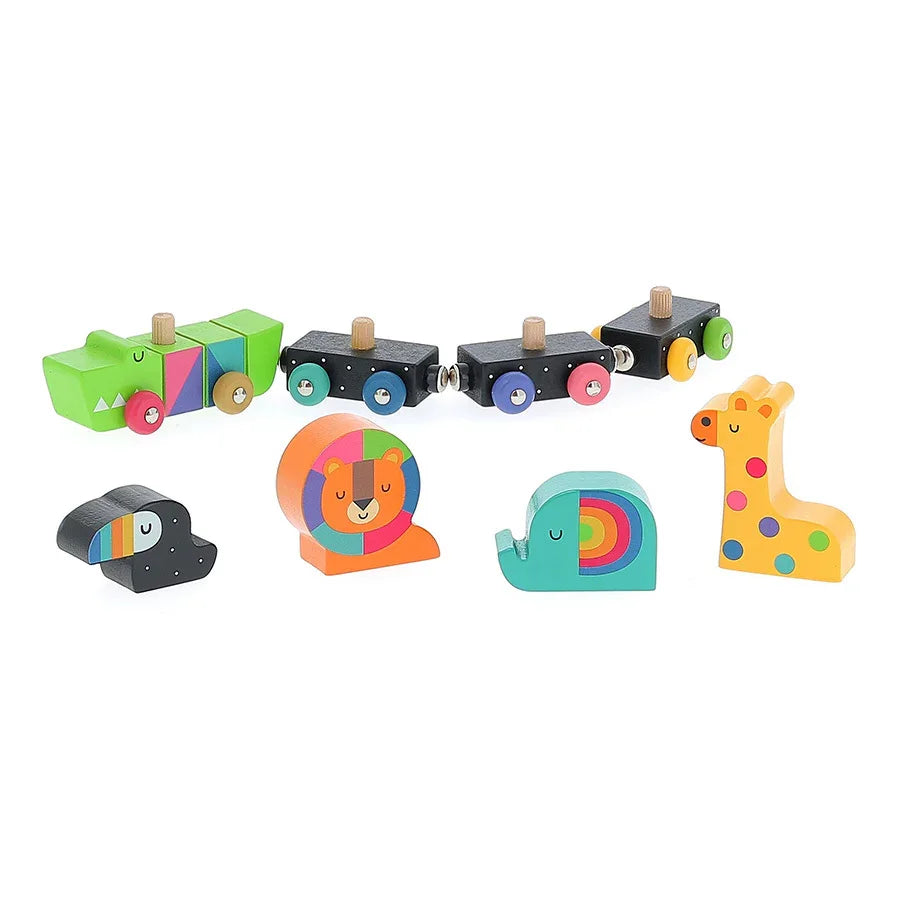 Vilac Colorful Wooden Animal Train - Andy Westface