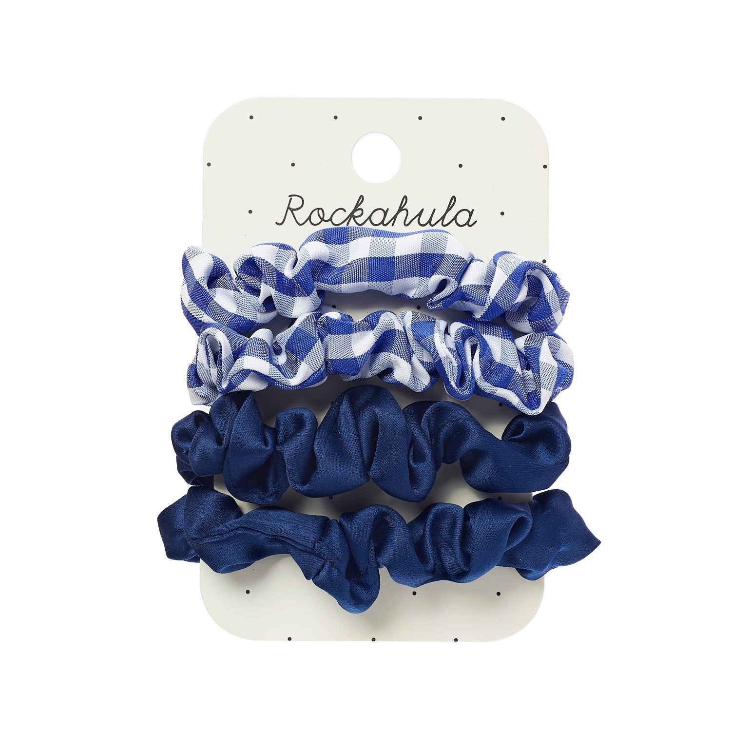 Rockahula® Check and Satin Scrunchie Set Blue - Rockahula - Ékszerek, kellékek - OduStore