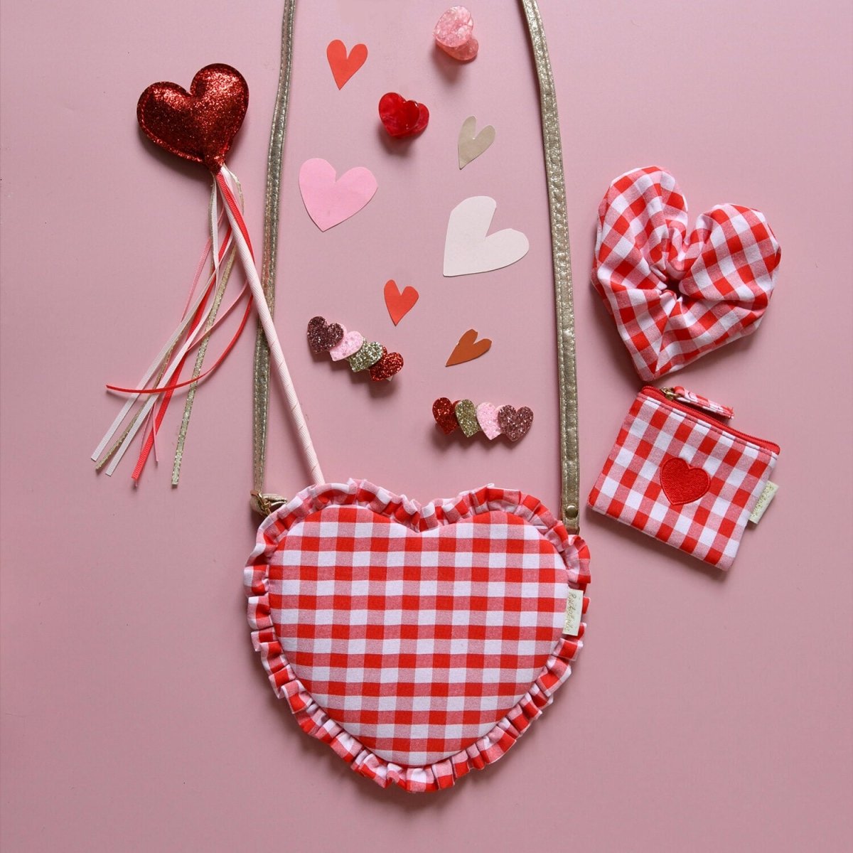 Rockahula Kids Gingham Ruffle szív alakú táska - Rockahula - Táskák