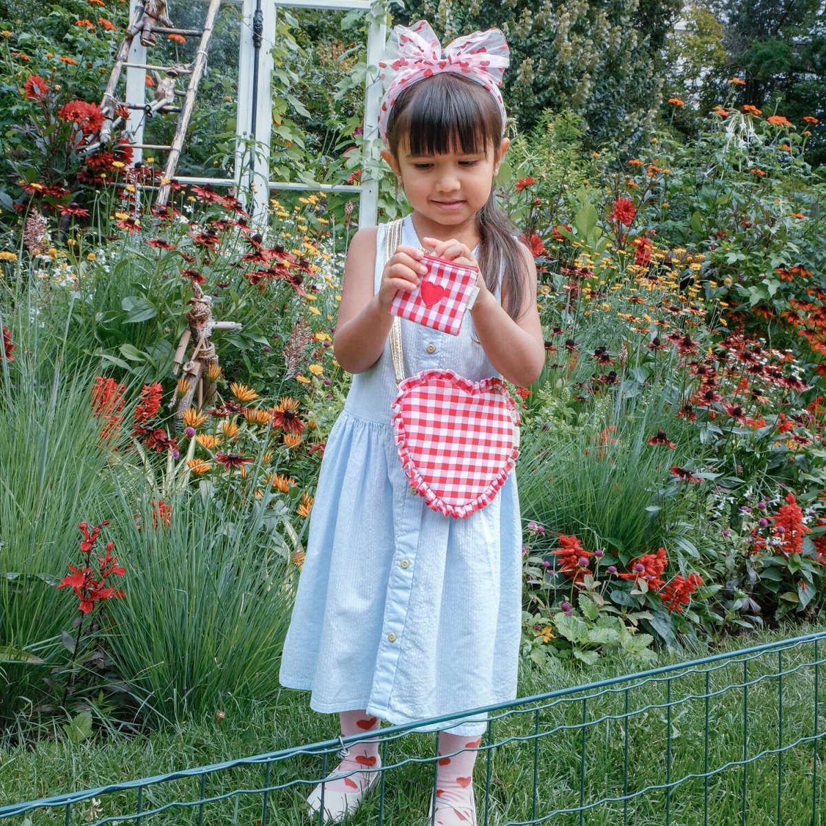 Rockahula Kids Gingham Ruffle szív alakú táska - Rockahula - Táskák