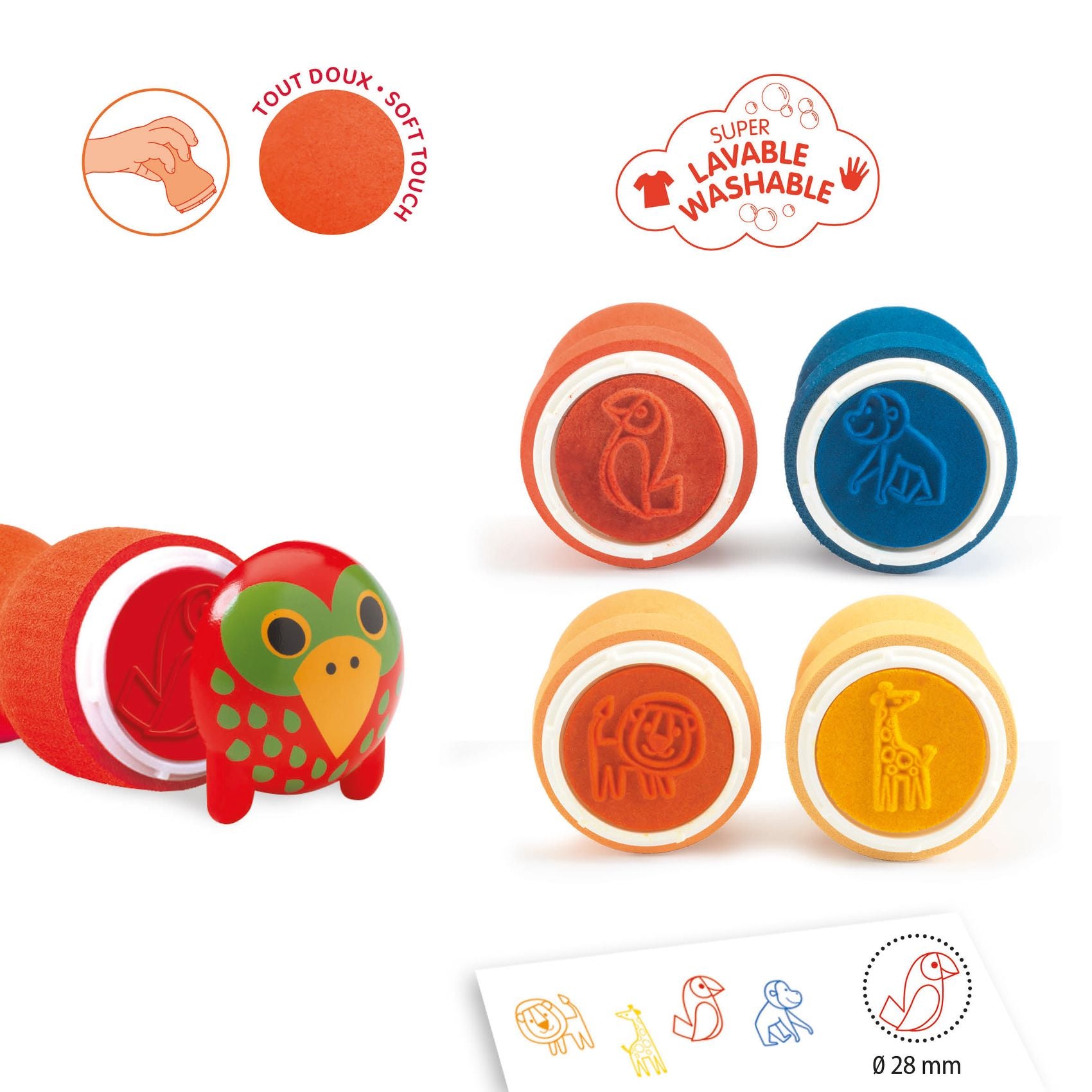 Djeco Nyomdakészlet - Szafari - Stamps for little ones - Safari animals