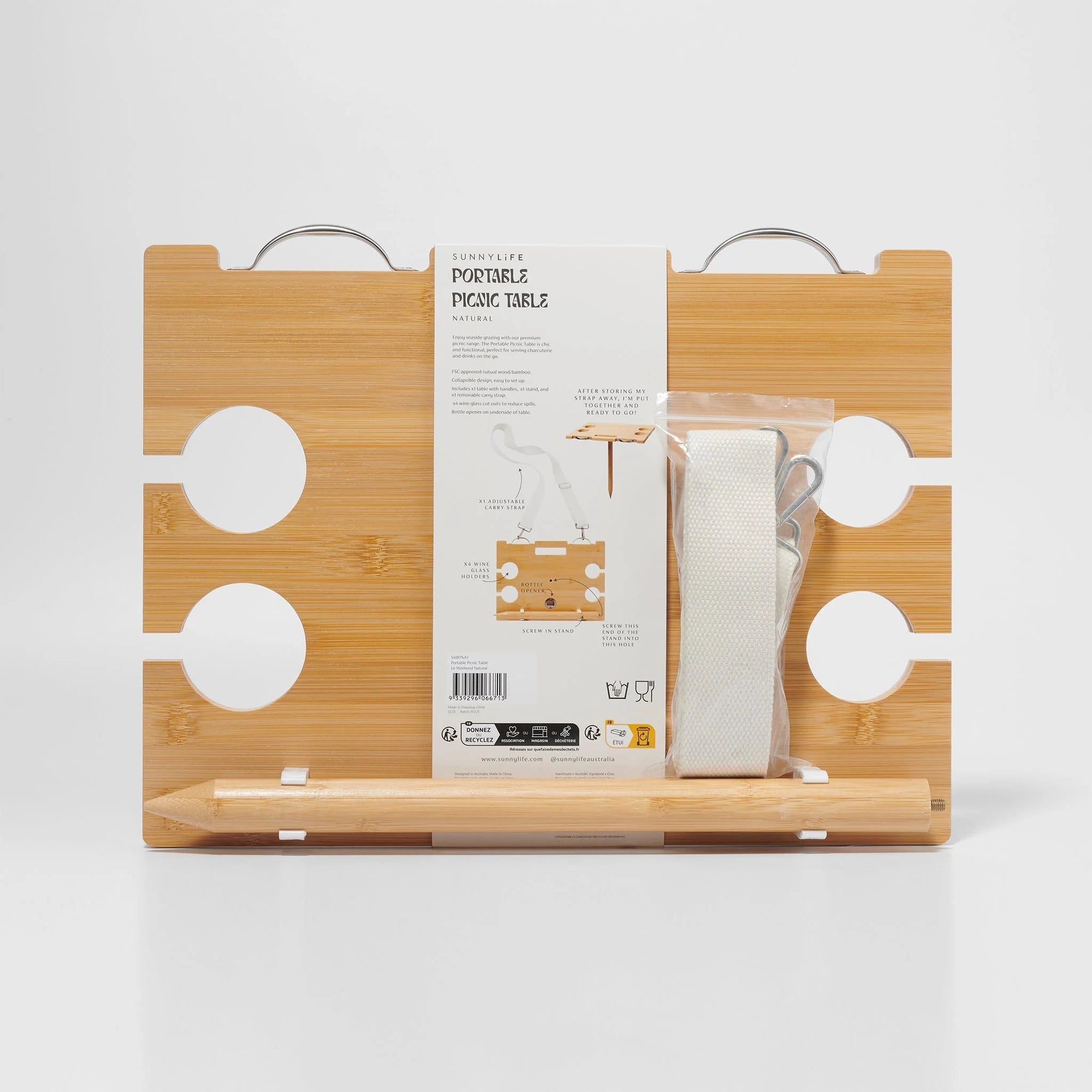 SunnyLife® Hordozható Piknikasztal - Le Weekend Natural - SunnyLife - Nyári kellékek - OduStore