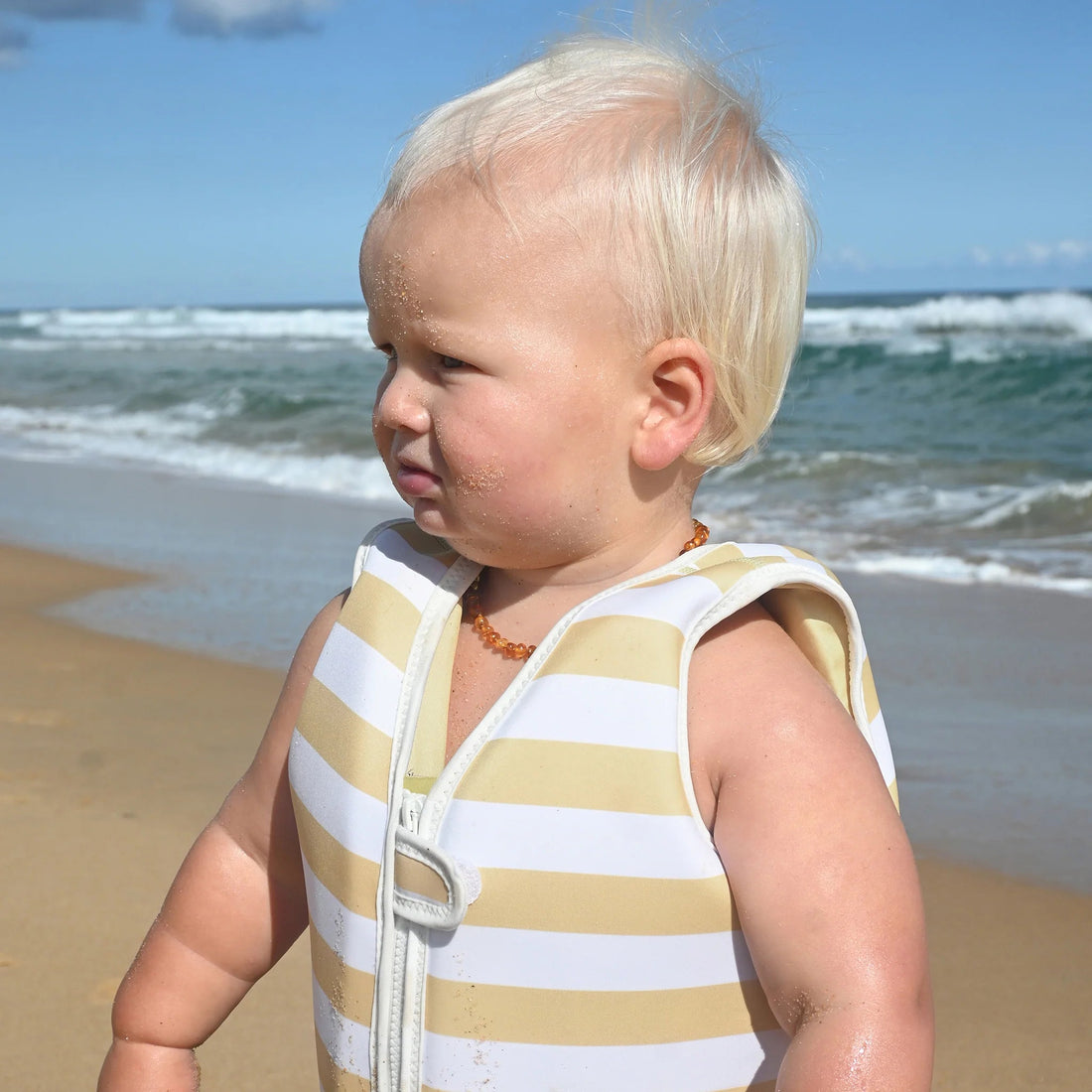 SunnyLife® Úszómellény - Sid the Seagull Mustard Stripe - SunnyLife - Nyári kellékek - OduStore
