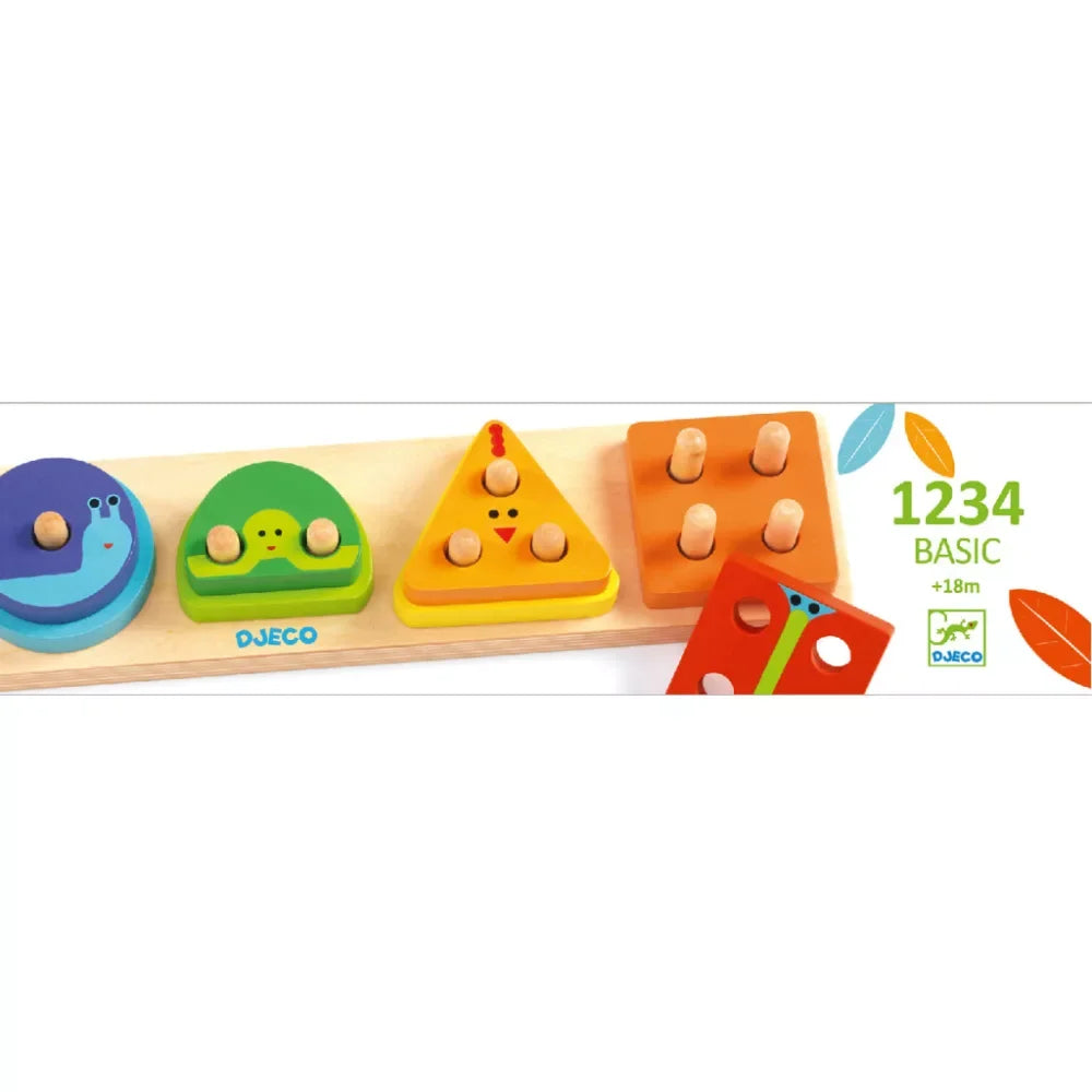 Djeco Shape Sorter, shape-insert toy - Various basics - 1234 Basic