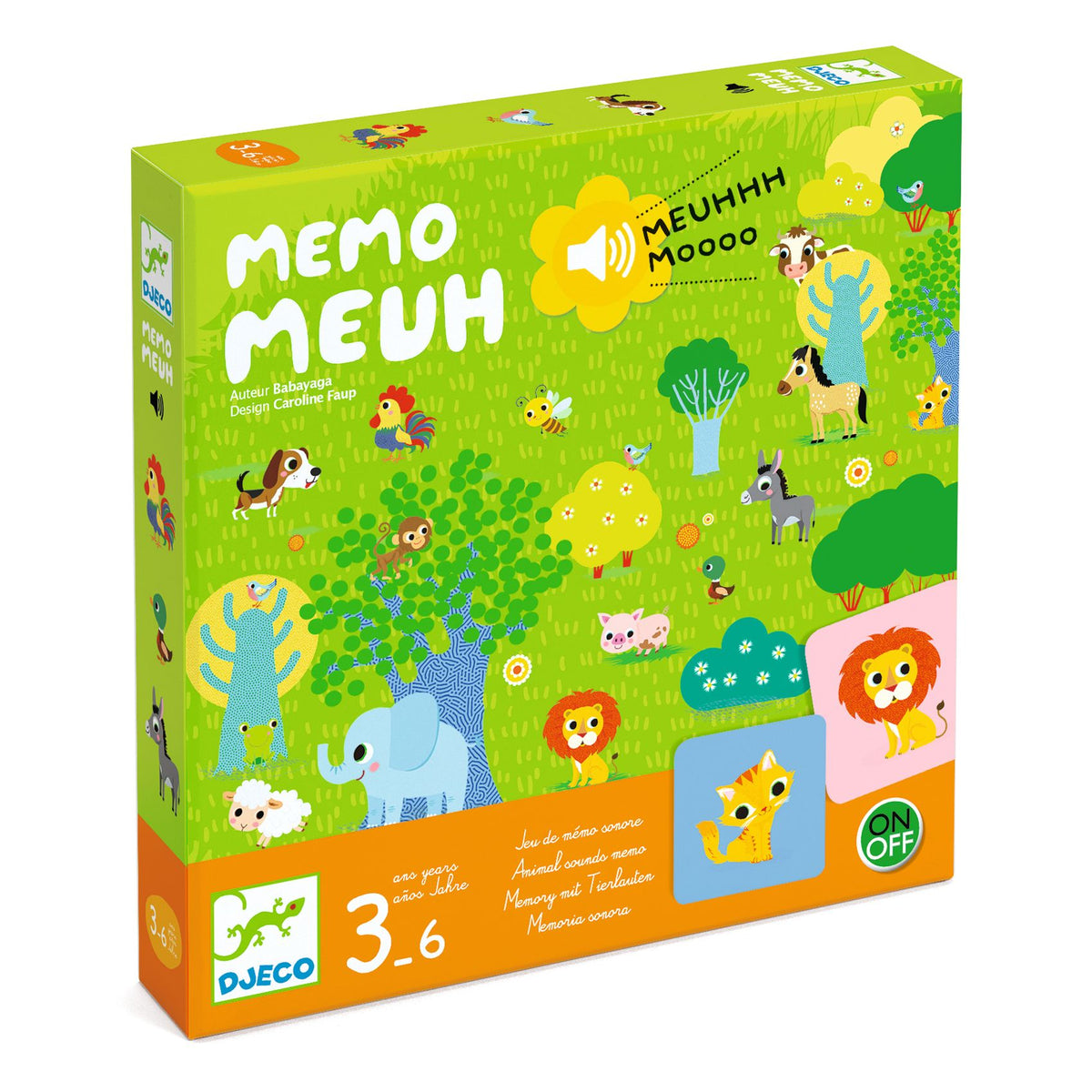 Djeco Társasjáték - Hangos-képes bujócska - Memo Meuh