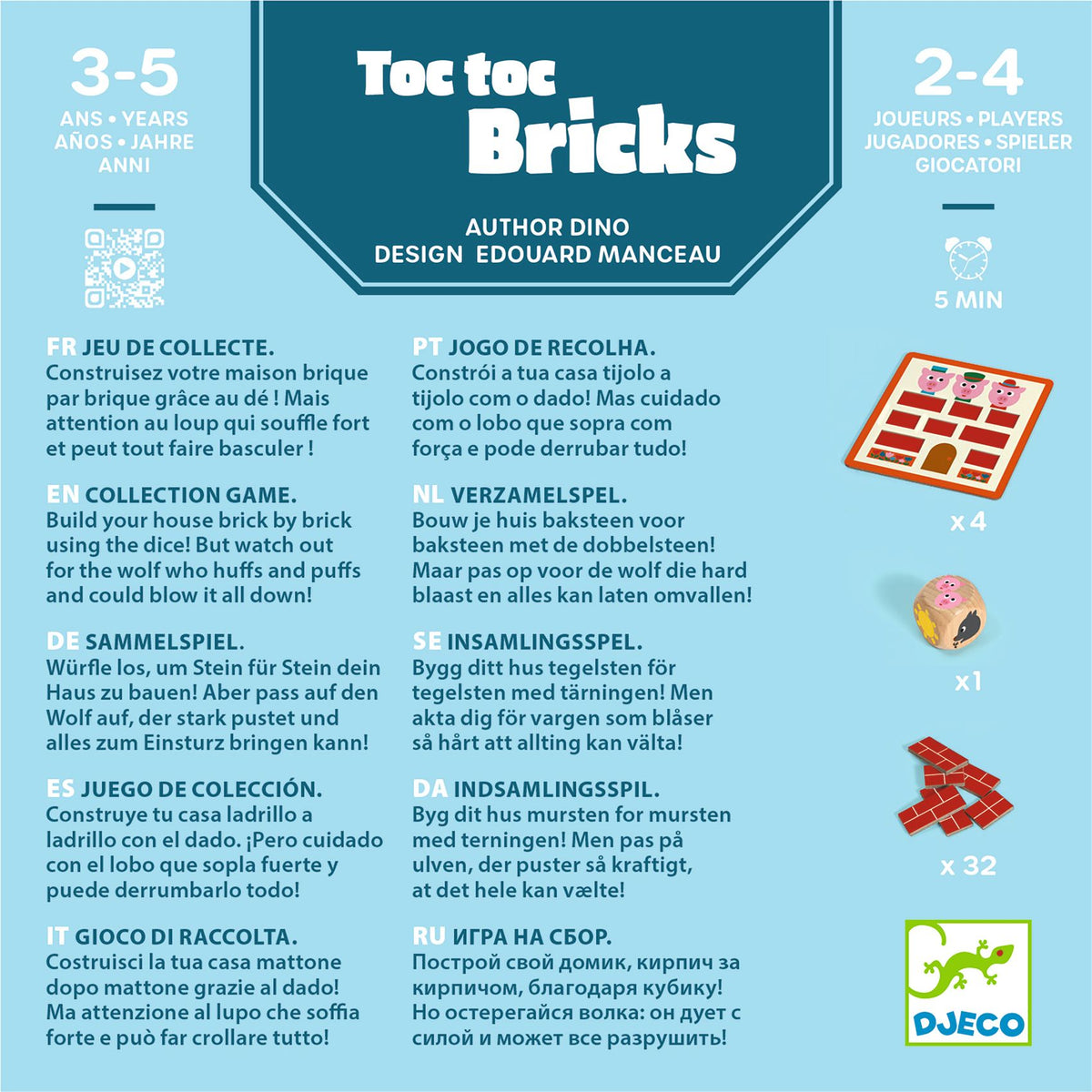 Djeco Társasjáték - Koca kocka - Toc Toc Bricks