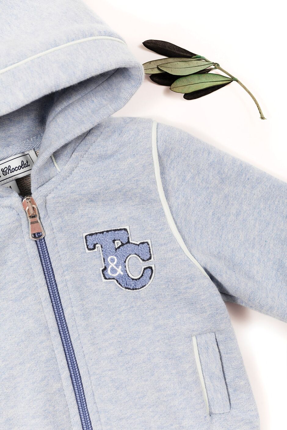 Tartine et Chocolat® Babakék cipzáros kapucnis pulóver - Tartine et Chocolat - Felsők és pulóverek