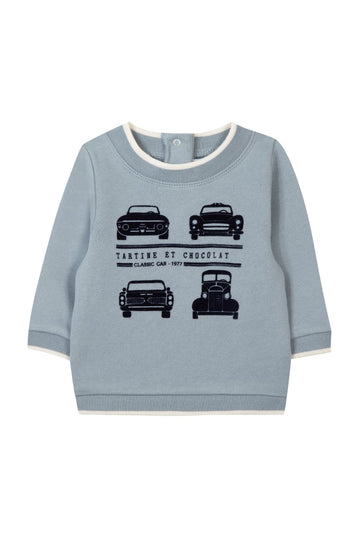 Tartine et Chocolat® Bleu nuage illustration voitures Pulóver - Tartine et Chocolat - Felsők és pulóverek - OduStore