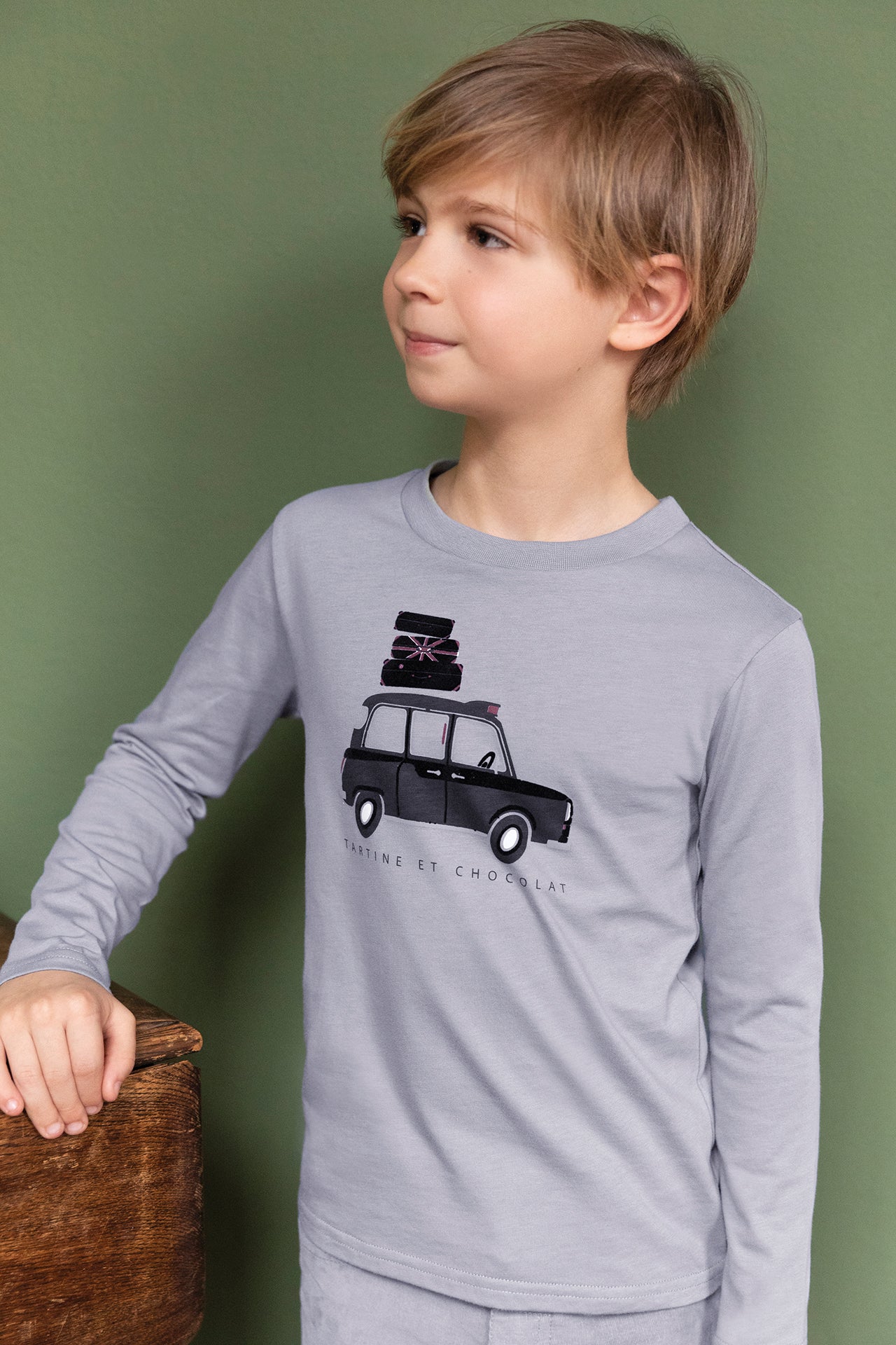 Tartine et Chocolat® Blue cloud Illustration car Hosszú ujjú póló - Tartine et Chocolat - Pólók, ingek - OduStore