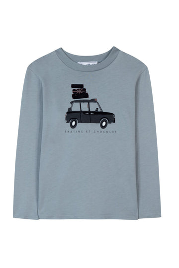 Tartine et Chocolat® Blue cloud Illustration car Hosszú ujjú póló - Tartine et Chocolat - Pólók, ingek - OduStore