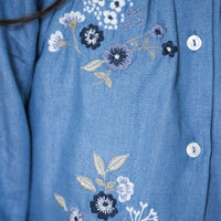 Tartine et Chocolat® Blue Embrodery floral Ruha farmer virágos - OduStore - Ruhák és szoknyák - Tartine et Chocolat