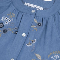 Tartine et Chocolat® Blue Embrodery floral Ruha - farmer virágos - Tartine et Chocolat - Ruhák és szoknyák - OduStore