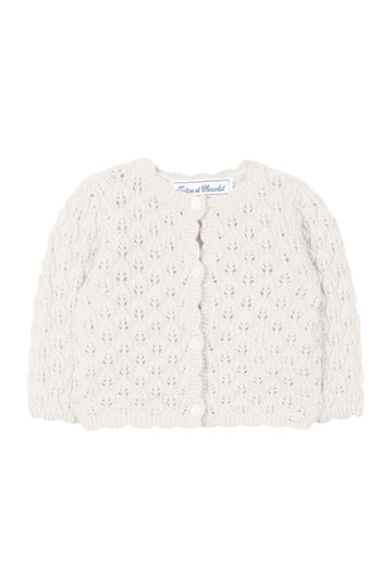Tartine et Chocolat® Cardigan Ecru maille ajourée Kardigán - Tartine et Chocolat - Felsők és pulóverek - OduStore