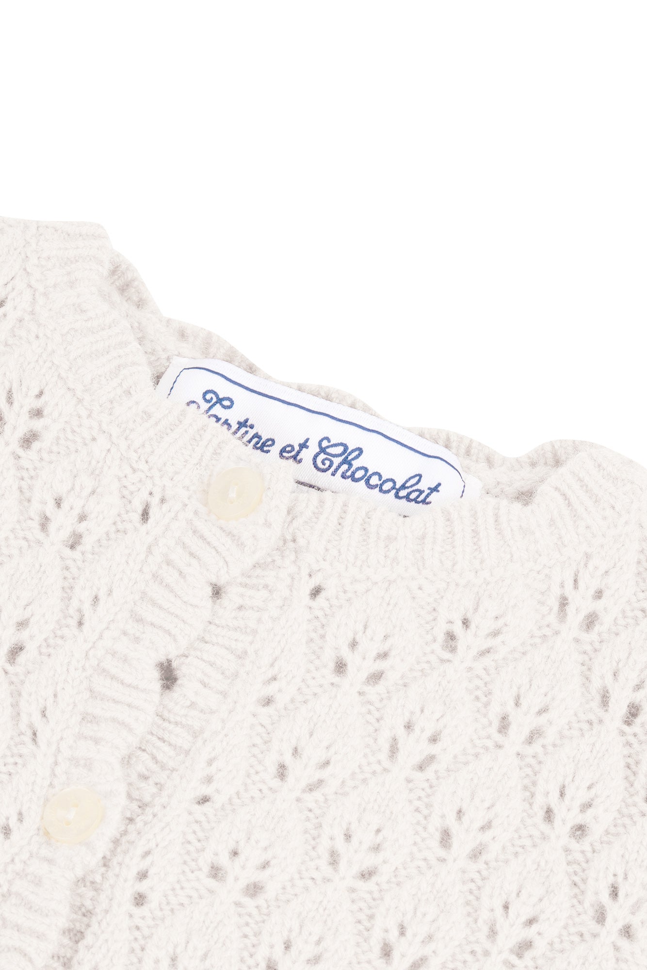 Tartine et Chocolat® Cardigan Ecru maille ajourée Kardigán - Tartine et Chocolat - Felsők és pulóverek - OduStore