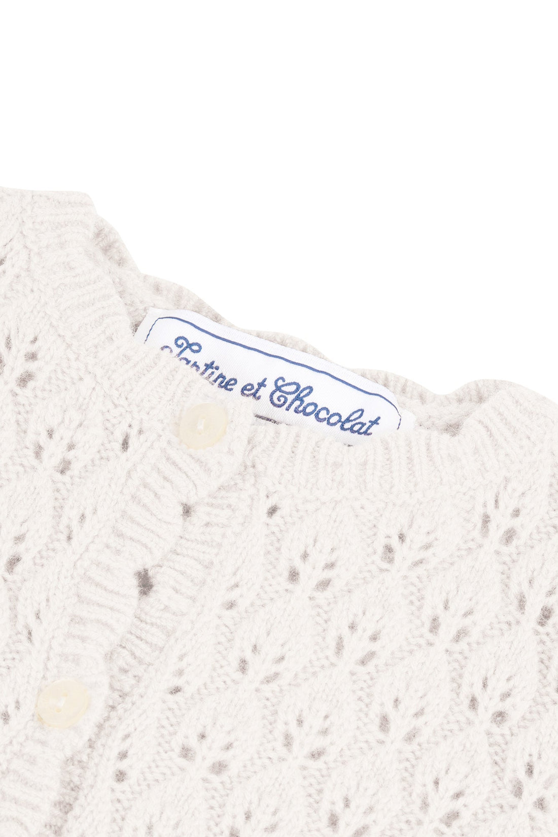 Tartine et Chocolat® Cardigan Ecru maille ajourée Kardigán - Tartine et Chocolat - Felsők és pulóverek - OduStore
