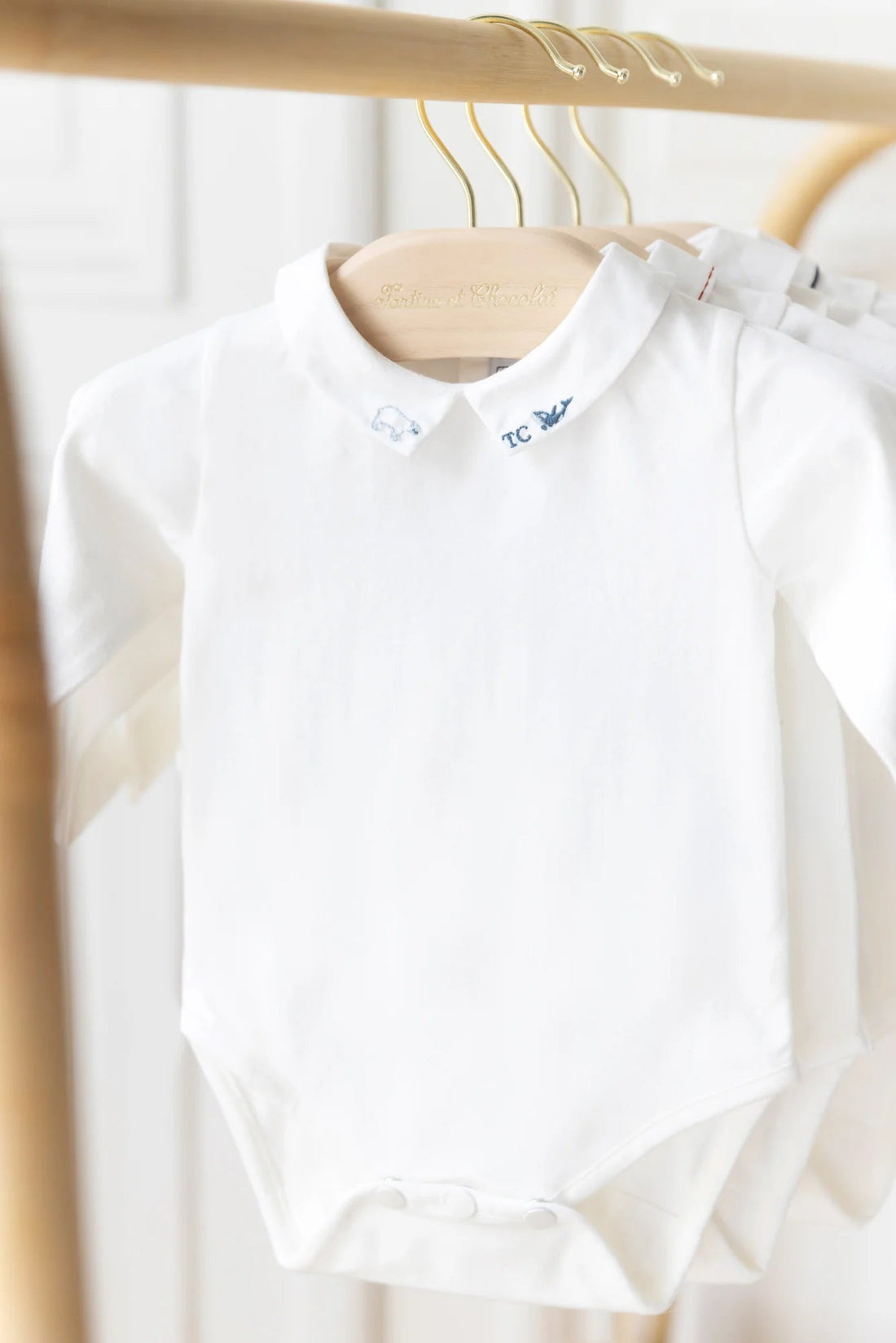 Tartine et Chocolat® Embrodery sarkvidék galléros body - Bleu grisé - Tartine et Chocolat - Body - OduStore