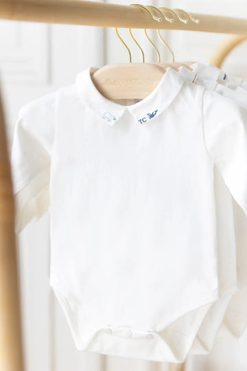 Tartine et Chocolat® Embrodery sarkvidék galléros body - Bleu grisé - Tartine et Chocolat - Body - OduStore