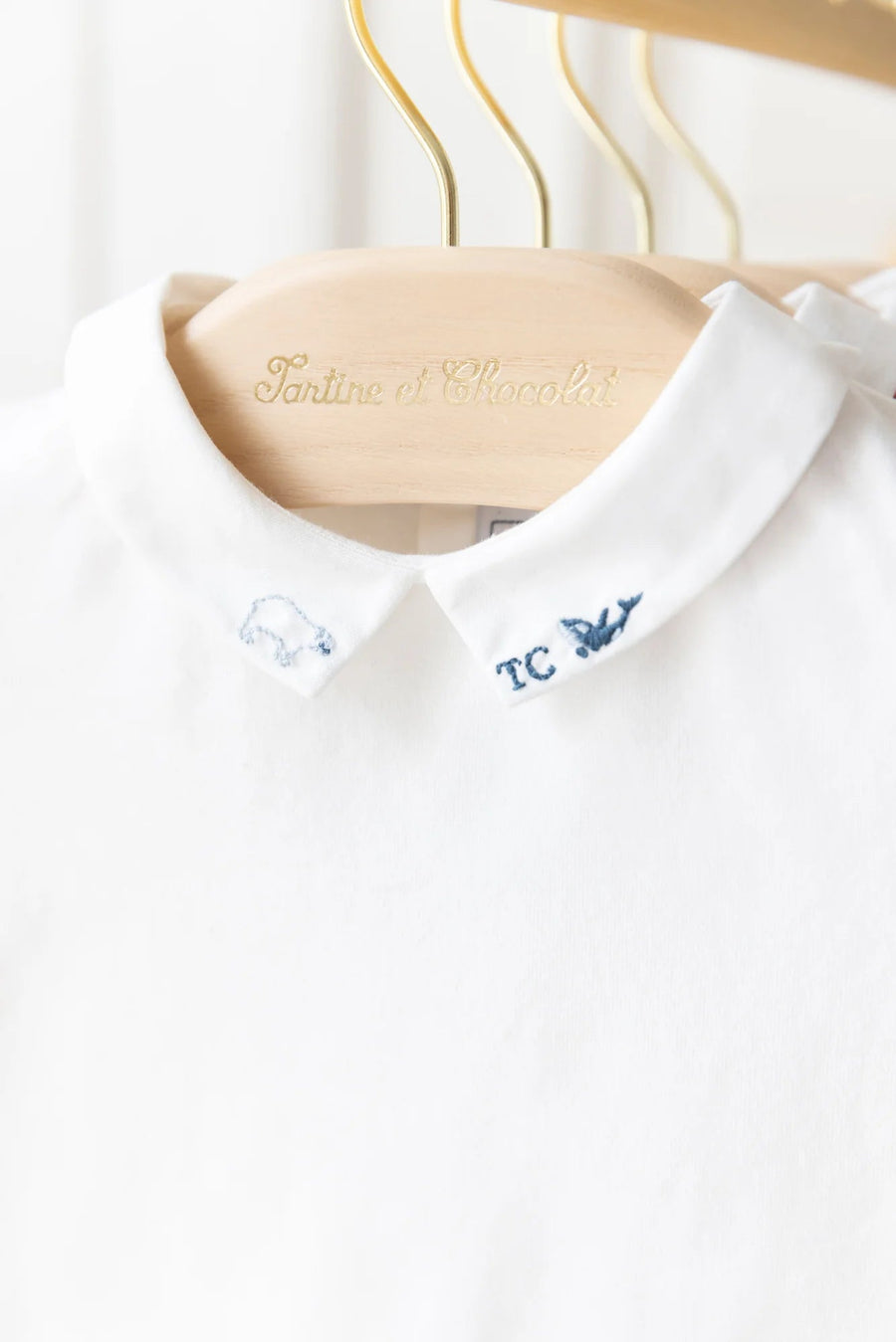 Tartine et Chocolat® Embrodery sarkvidék galléros body - Bleu grisé - Tartine et Chocolat - Body - OduStore