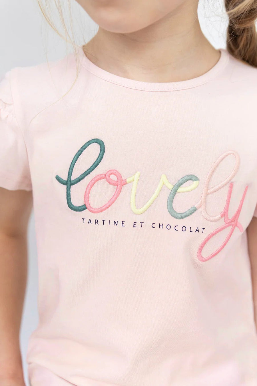 Tartine et Chocolat® Fodros rövid ujjú póló - Bouton de rose - Tartine et Chocolat - Pólók, ingek - OduStore