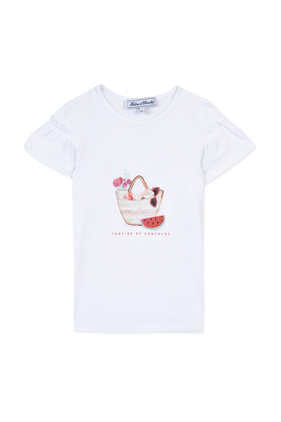 Tartine et Chocolat® Fodros rövid ujjú póló dinnyés - Hibiscus - Tartine et Chocolat - Pólók, ingek - OduStore