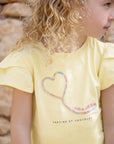 Tartine et Chocolat® Fodros rövid ujjú póló szív - Mimosa - Tartine et Chocolat - Pólók, ingek - OduStore