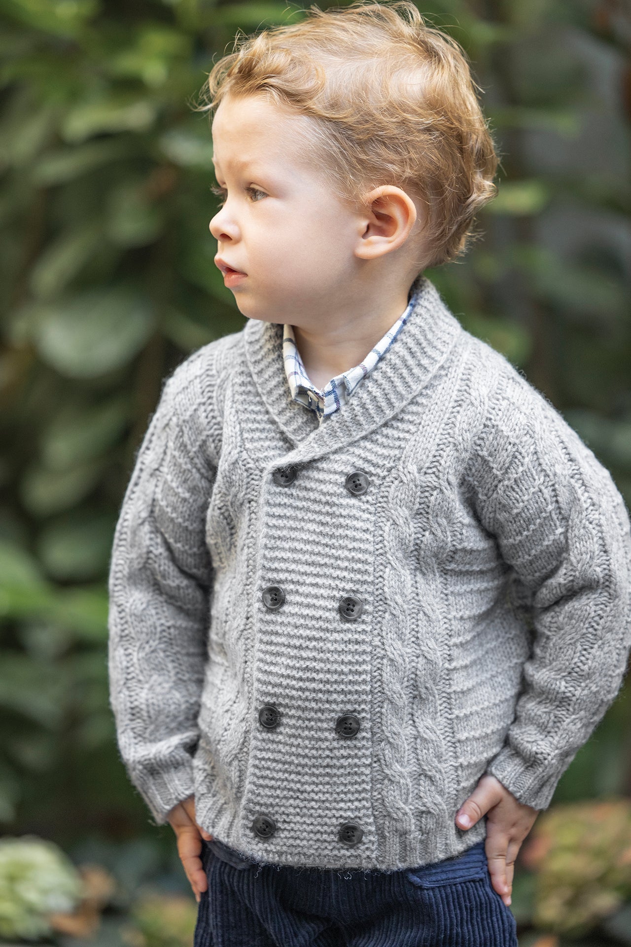 Tartine et Chocolat® Gilet Gris col châle laine Kardigán - Tartine et Chocolat - Felsők és pulóverek - OduStore