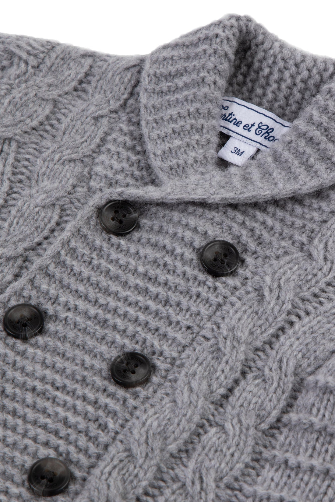 Tartine et Chocolat® Gilet Gris col châle laine Kardigán - Tartine et Chocolat - Felsők és pulóverek - OduStore