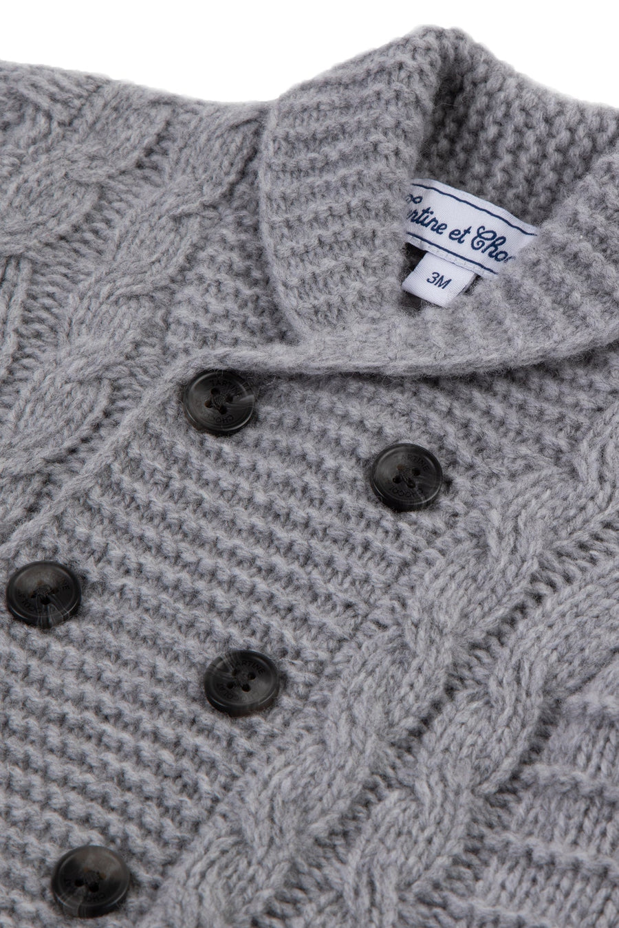 Tartine et Chocolat® Gilet Gris col châle laine Kardigán - Tartine et Chocolat - Felsők és pulóverek - OduStore