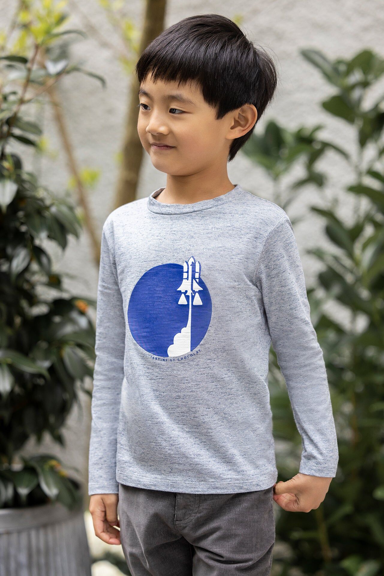 Tartine et Chocolat® T-Shirt Bleu illustration astronaute Hosszú ujjú - Tartine et Chocolat - Pólók, ingek - OduStore