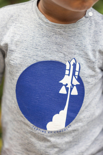 Tartine et Chocolat® T-Shirt Bleu illustration astronaute Hosszú ujjú - Tartine et Chocolat - Pólók, ingek - OduStore