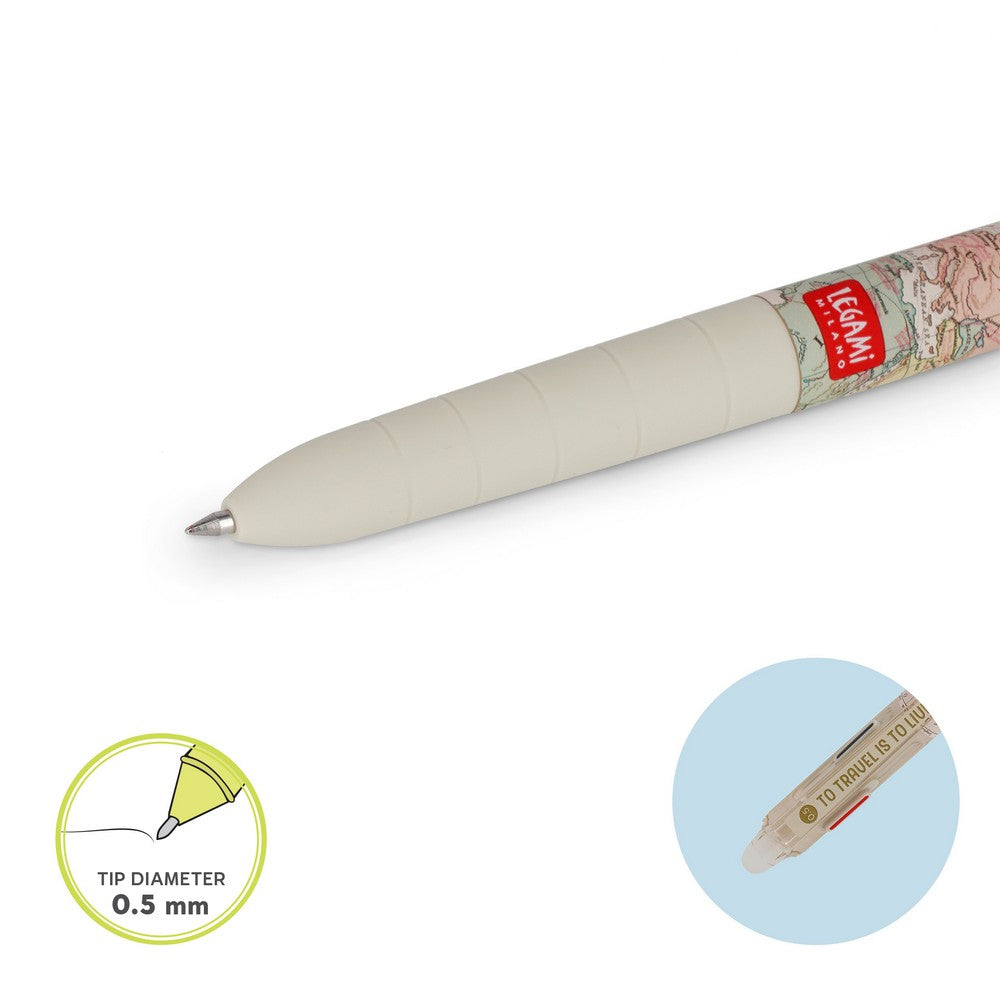 Legami 3 színű zselés toll, radírozható, térképes - Stationery