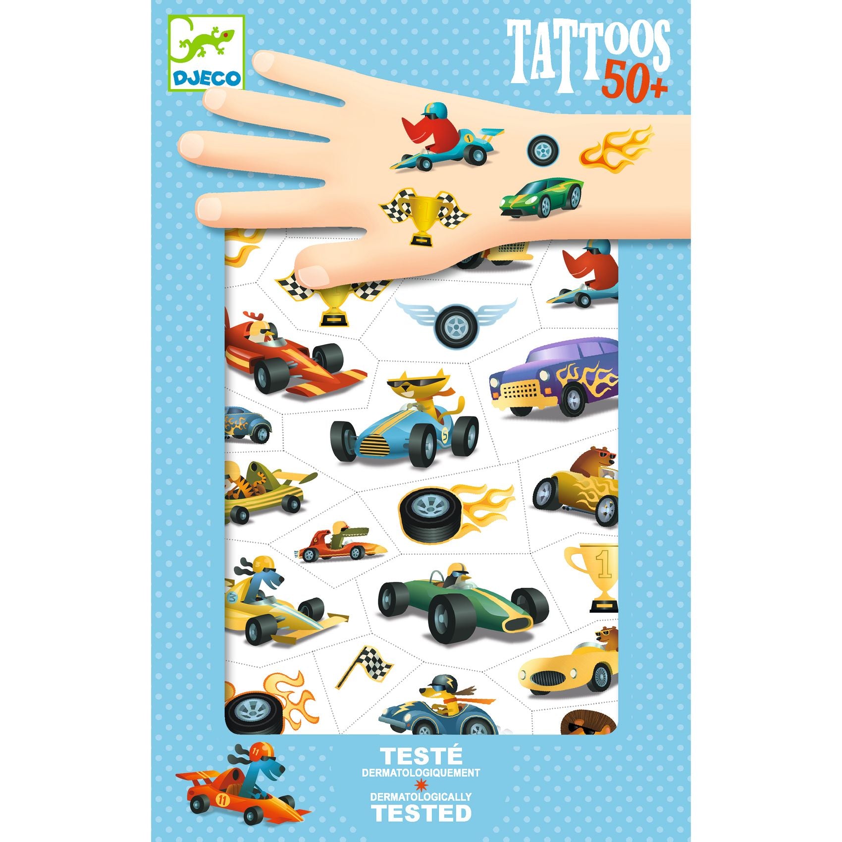Djeco Tetováló matricák - Versenyautók - Speedsters