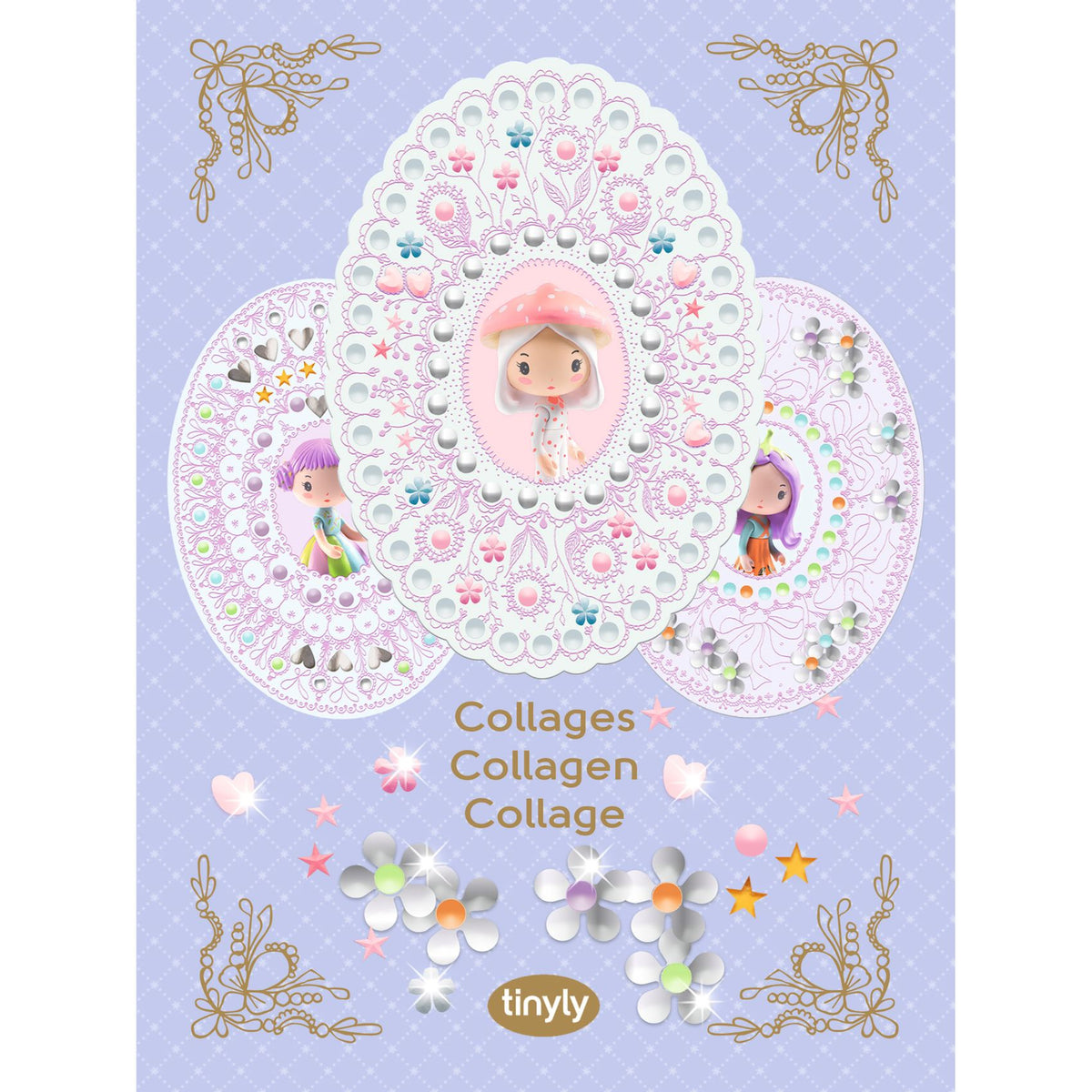 Djeco TINYLY kreatív - Kollázs készítés, Anni és barátai - Collages Amy &amp; Co