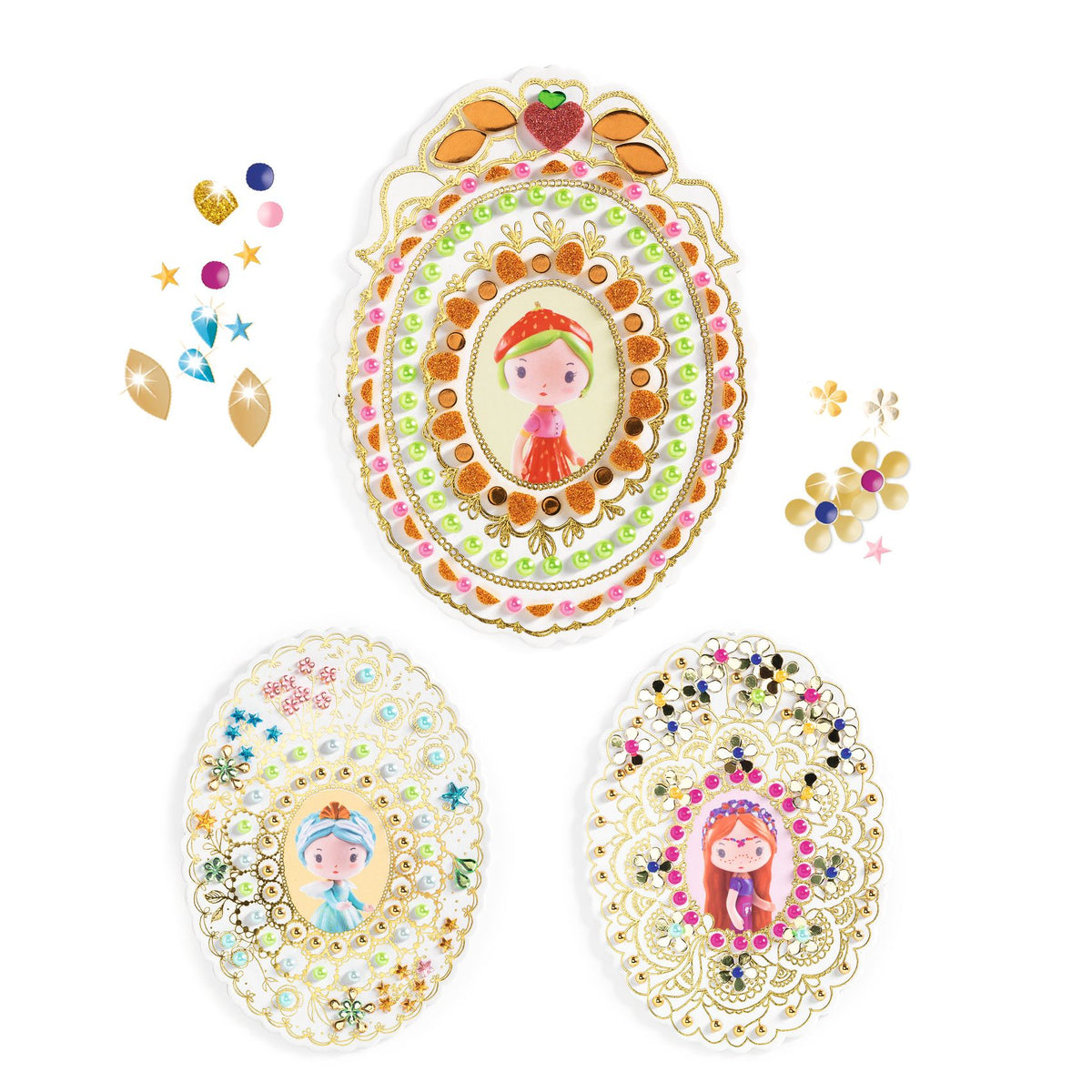 Djeco TINYLY kreatív - Kollázs készítés, Eperke és barátai - Collages Berry &amp; Co