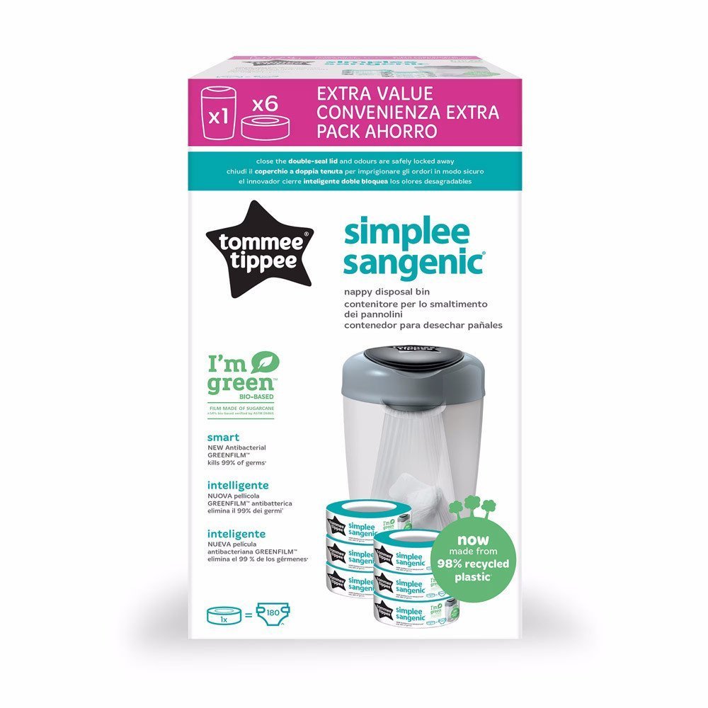 Tommee Tippee® Simplee sagnetic pelenkakuka 6db utántöltövel - OduStore - Babaápolás - Tommee Tippee