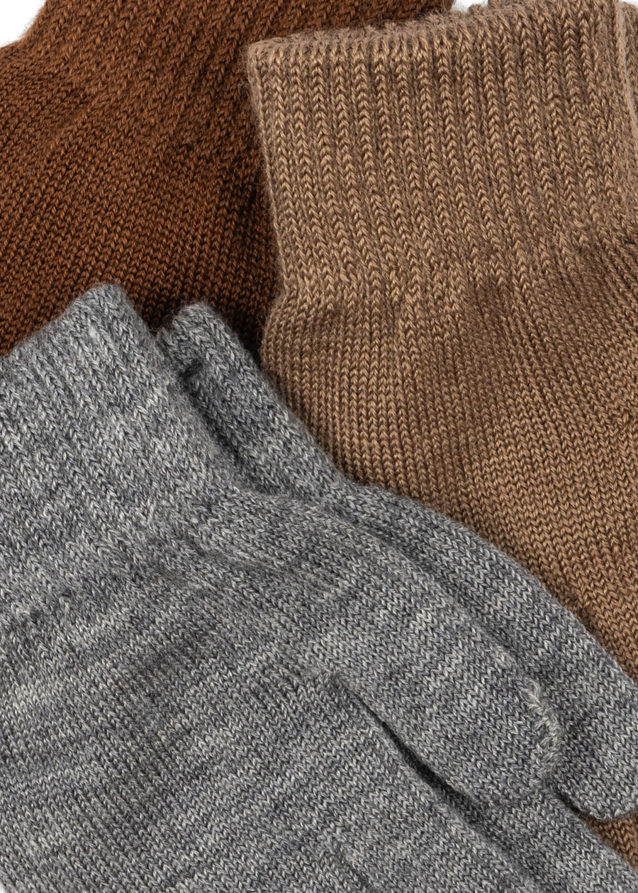 Konges Sløjd® Filla Kesztyű - Grey melage/Beige/Brown